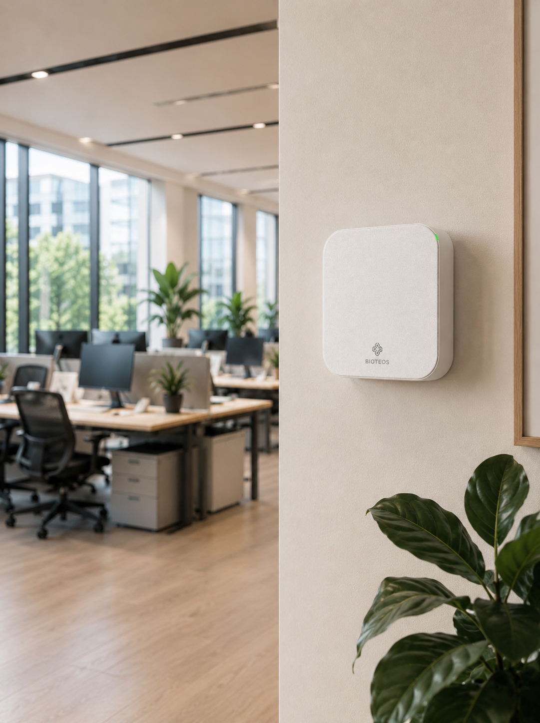 Capteur BIOTEOS dans un bureau vide